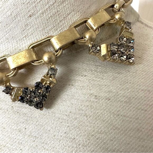 Stella and Dot gold tone rhinestone choker necklace - Picture 6 of 11